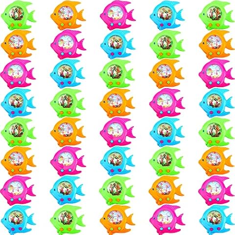 Cotiny 40 Pieces Fish Water Ring Toss Games Handheld Fish Water Pocket Toys for Kids Handheld Water Game Party Favors Prizes Relaxing Cover