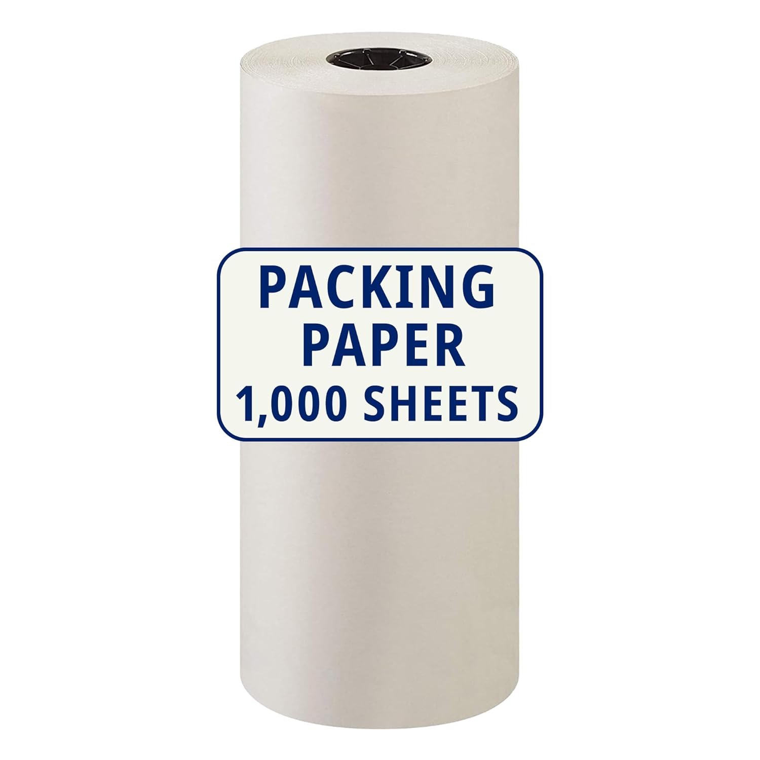 BOX USA Packing Paper Roll 1440'L x 12"W - 1,000 Sheets 17” Long Equivalent - Large White Newsprint for Shipping, Packaging, Storage and Moving Supplies 1 Count (Pack of 1000) Packing Paper Roll