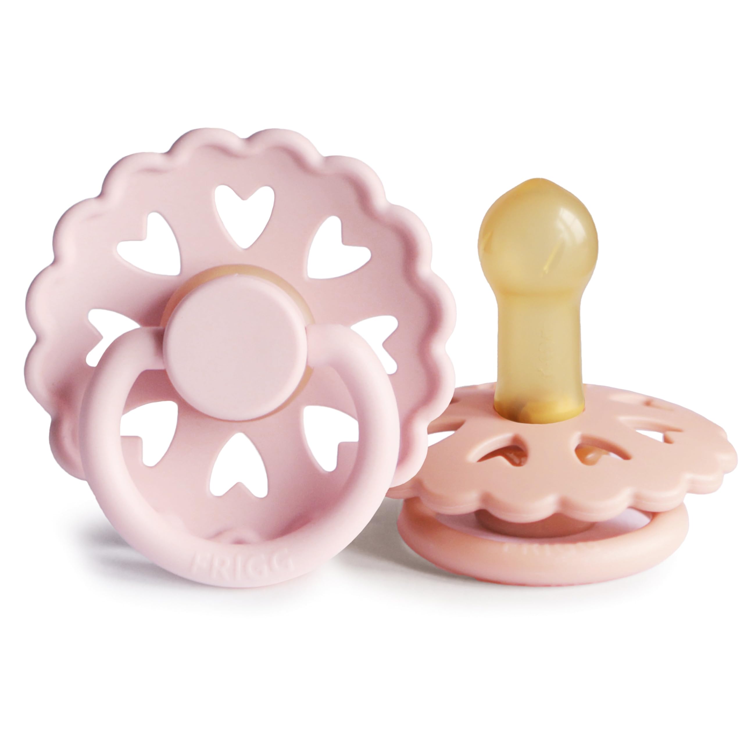 FRIGG Fairytale Chupete 2-Pack | Chupete de látex | Sin BPA | Fabricado en Dinamarca | Tetina simétrica tipo cereza | (Twilight Mauve/Primrose, Talla 1 (0-6 Meses)) — view 16