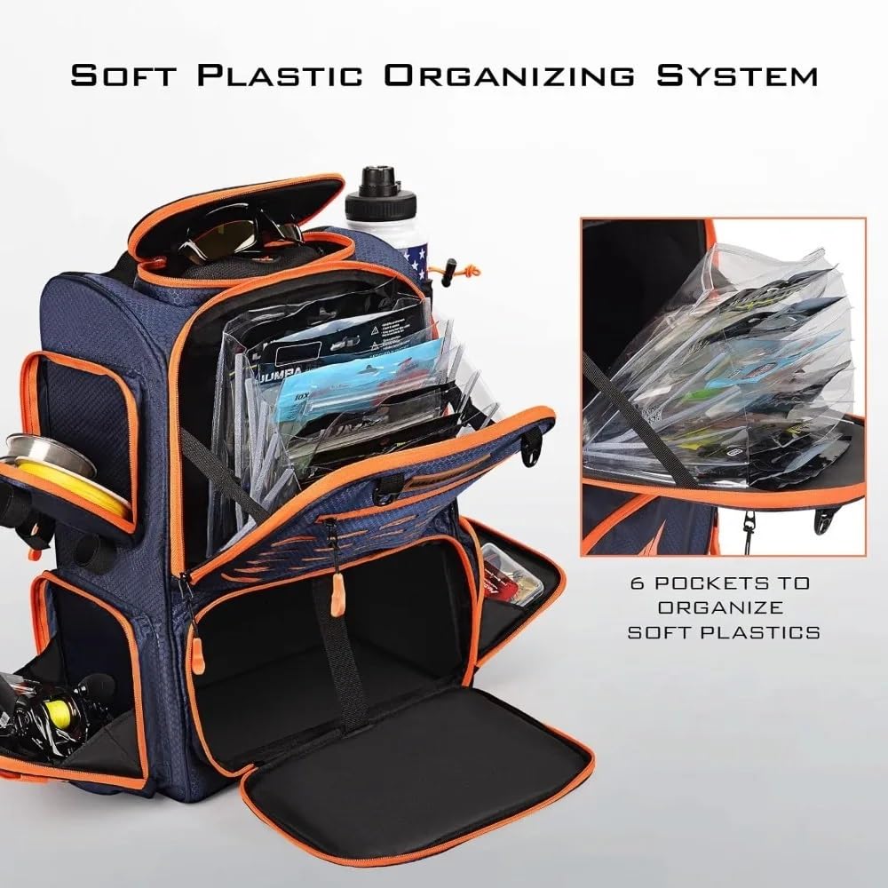 Surfboard Tasche Cover Angelrucksack mit Rutenhaltern, 4 Angelboxen, Regenschutz, 43 l, großer Stauraum für Angelausrüstung, Sporttasche, Taktische Tasche Surfboard Deck Bag