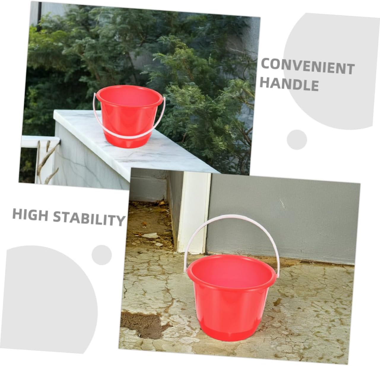 3pcs Plastic Garden Bucket with Handle Multipurpose Storage Pail for Home Cleaning Watering Plants Art Projects Portable Versatile for Gardening and