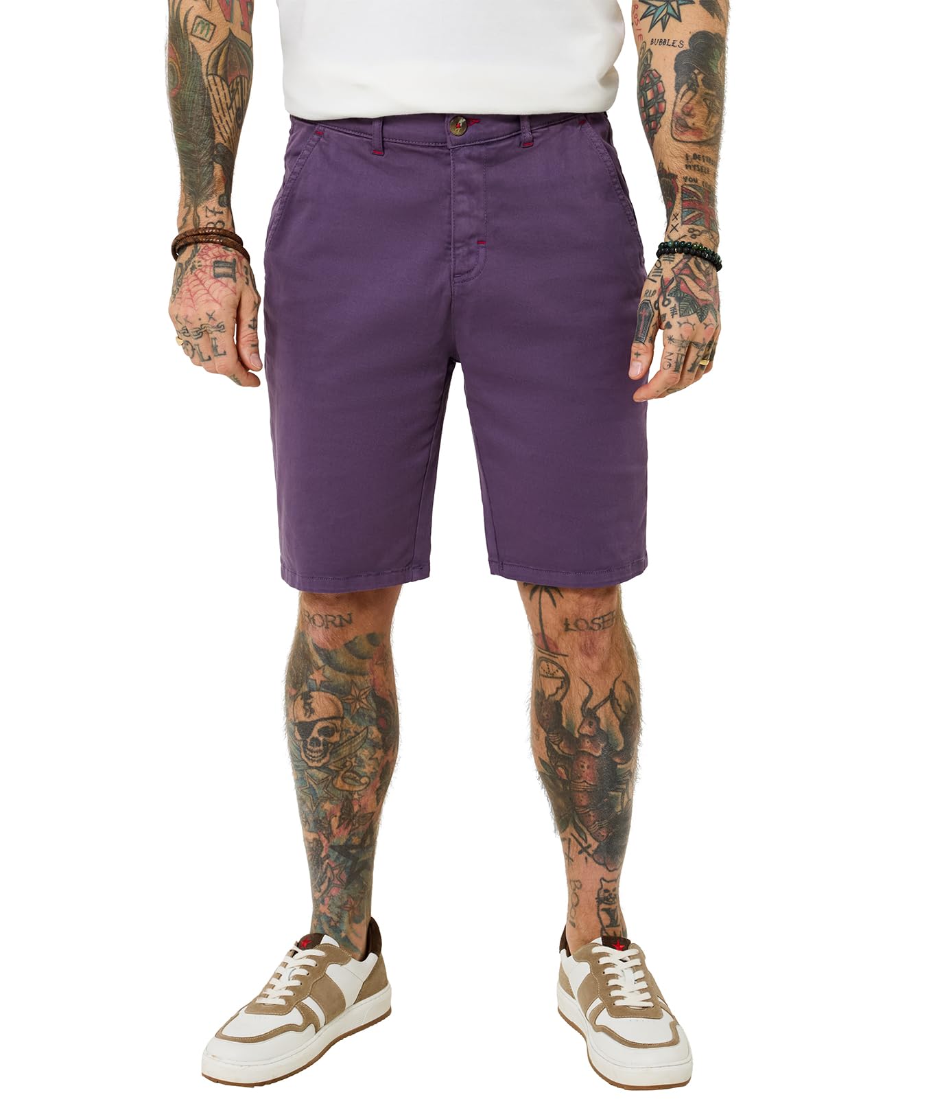 Joe Browns Very Versatile Chino Shorts, Purple, Size 34, Men