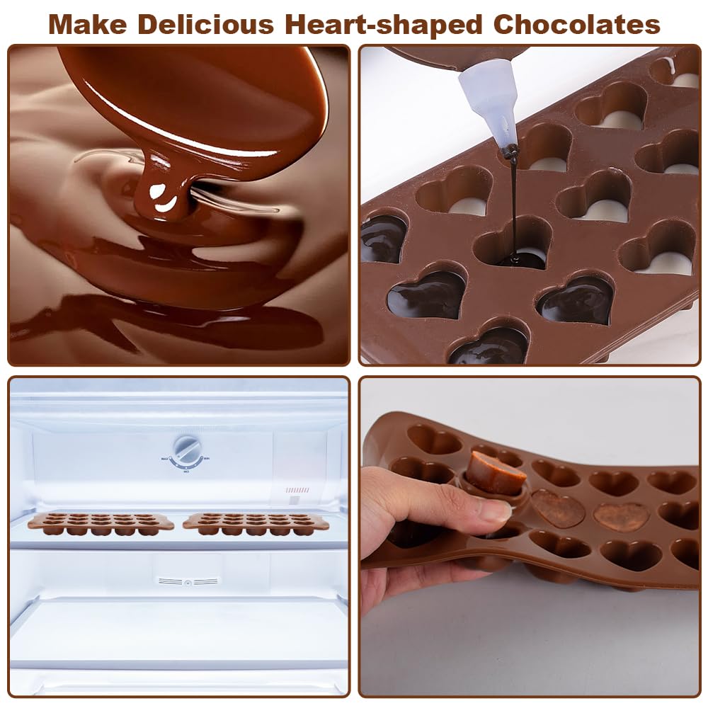Moule Multi-usage Lot De 2 Moules En Silicone Cœur 3D - 6 Cavités