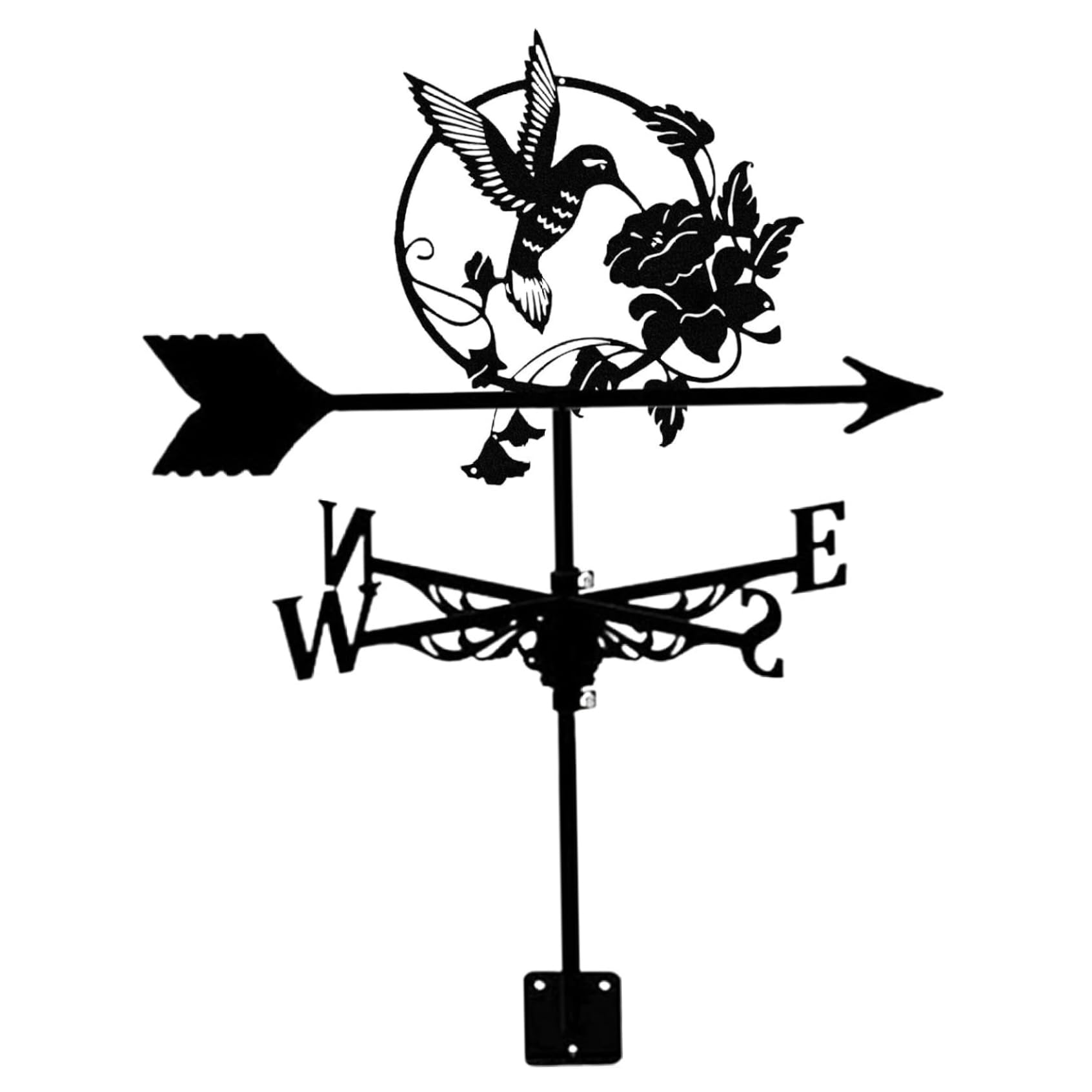 Weather Vane Hummingbird-Shaped Iron Weathervane Decorative Wind Vane 12x20inch Wind Direction Indicator for Roof Yard Garden Farm