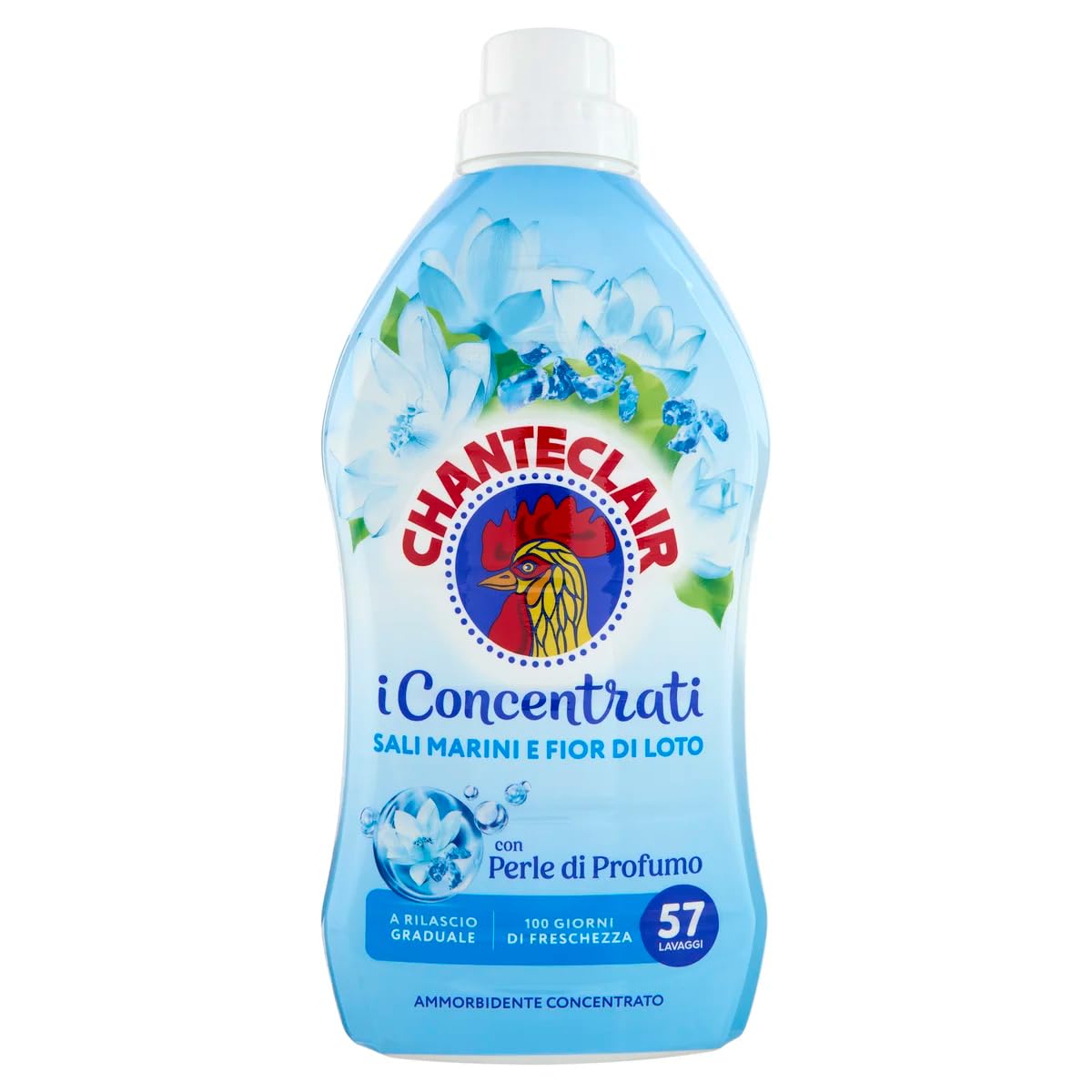 Chanteclair I Concentrati - Suavizante concentrado, aroma a sal marina y flor de loto, para ropa suave y perfumada, 57 lavados, 1140 ml + llavero Beni Culinari gratuito