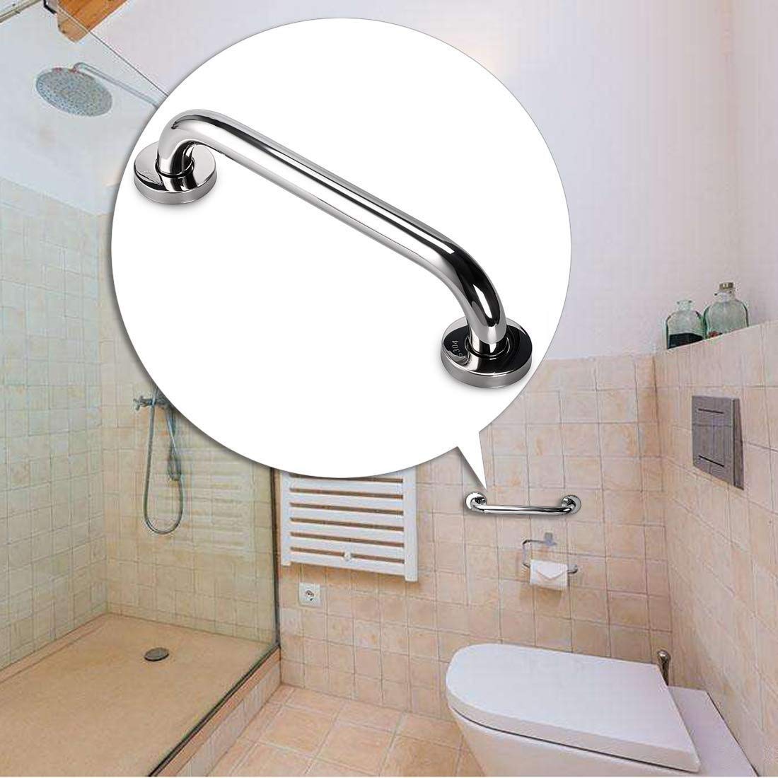 Barra de Agarre para Baño, Apoyabrazos del Cuarto de Baño,Barras de apoyo Manija Soporte de seguridad Pasamanos, Barra de apoyo para baño Barra de apoyo para ducha de acero inoxidable platea