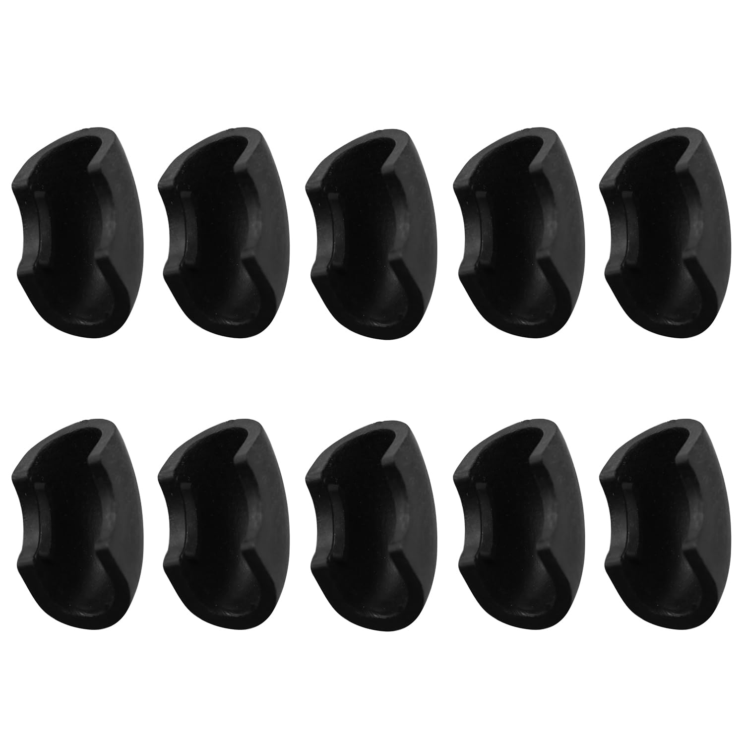 LQ Industrial 10PCS Bent Pad Open Foot Round Tube Non Slip Rubber Foot Pad U Shaped Furniture Protection Chair Leg Cap Suitable for Hardwood Floor Scratch Protection Leg Sleeve Black.