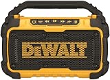Amazon product image of DEWALT 20V MAX Bluetooth Speaker, 100 ft Range, Durable for Jobsites, Phone Holder Included, Lasts 8-10 Hours with Single ...