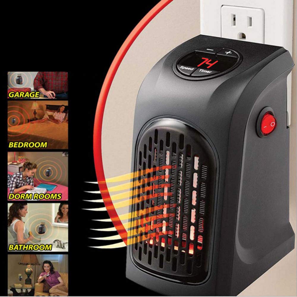 Wealth Mini termoVentilatore, Domestico Parete riscaldatore Elettrico, Stufa a Mano più Caldo 400W Portable Socket risCaldatori Cucina Bar Bagno Hotel in Viaggio