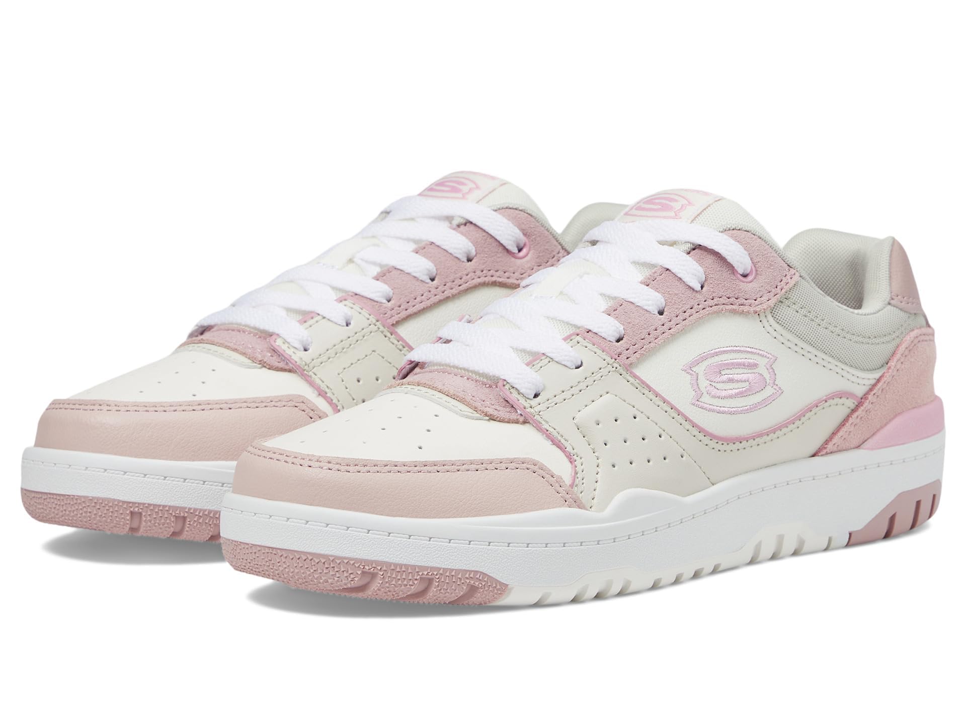 Skechers Girl's Skx-228 Sneakers, Natural Leather/Multi Trim, 4 UK Child