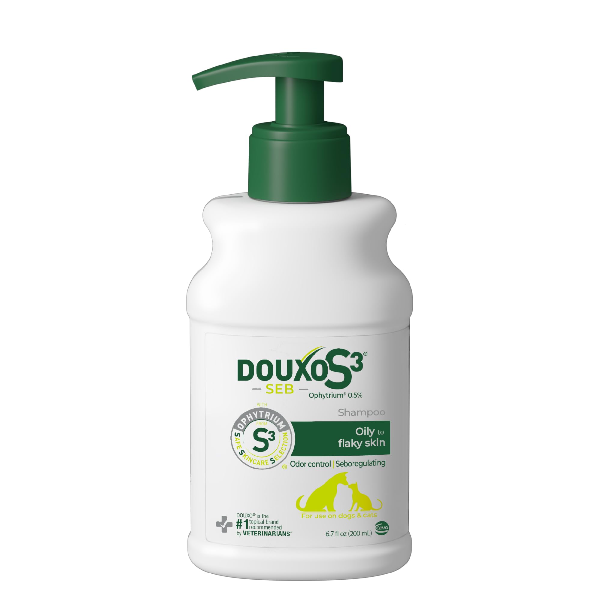 SEB Shampoo, Contains 0.5% Ophytrium, Odor Control & Seboregulating, for Oily to Flaky Skin, Seborrhea, for Dogs and Cats, 6.7 fl. oz. (200mL)