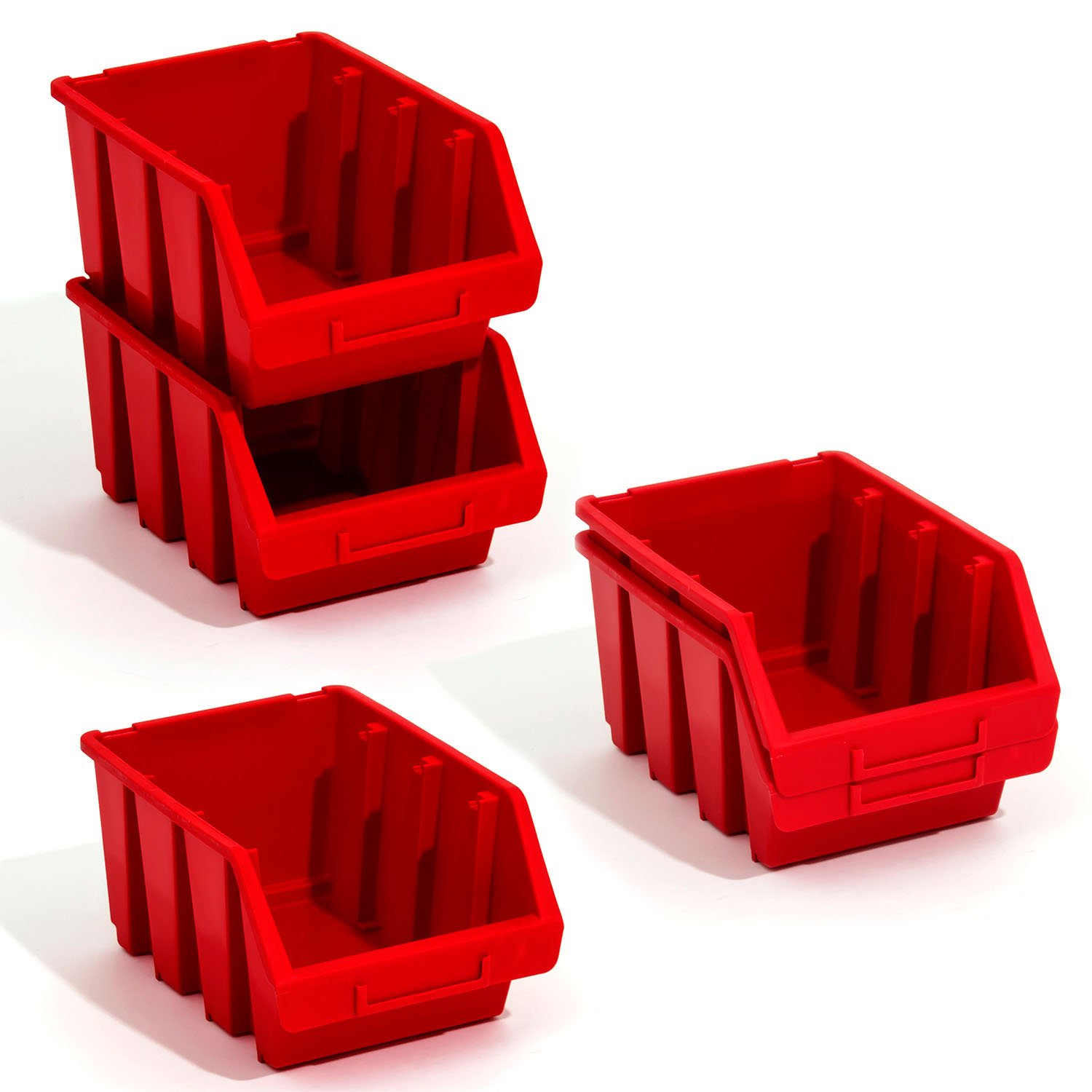 Set 100 box contenitori di stoccaggio sovrapponibile Ergobox 24 x 17 x 12,6 cm, misura 3 colore: rosso
