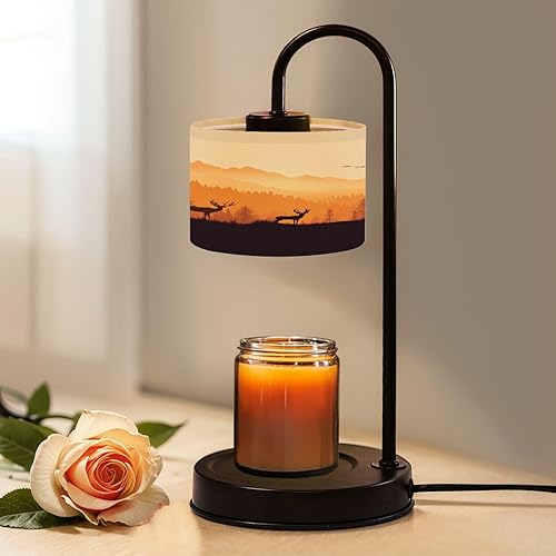 Miniatura 16 de Candle Warmer Lamp with Timer and Dimmer, Retro Groovy 60s 70s Seamless Old School Psychedelic Hippie Design Wax Melt Warmer with 4 Bulbs, House