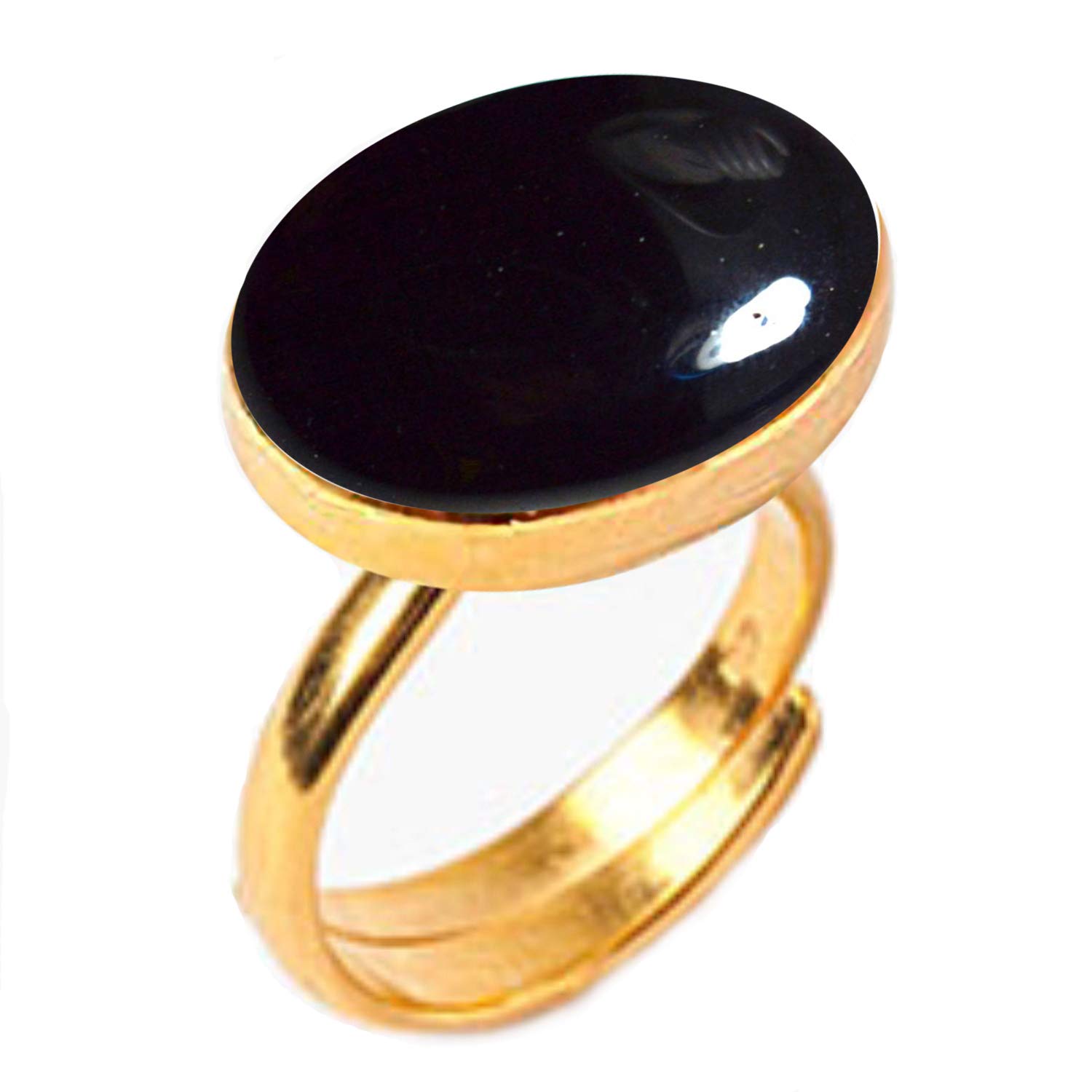 Gemsonclick Natural Black Onyx 4.25 Ratti Adjustable Ring 18k Gold Plated Loose Gemstone For Men & Women-ADJUST SIZE 16 TO 28 INDIA (B08T77KZ1V) Amazon Price History, Amazon Price Tracker