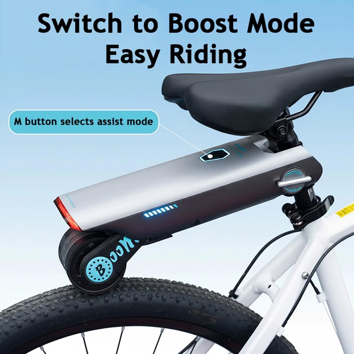 Zestaw do konwersji tylnego koła roweru szosowego/składanego/górskiego, elektryczny wzmacniacz rowerowy ze sterowaniem APP, 4 trybami wspomagania i jasnym światłem tylnym