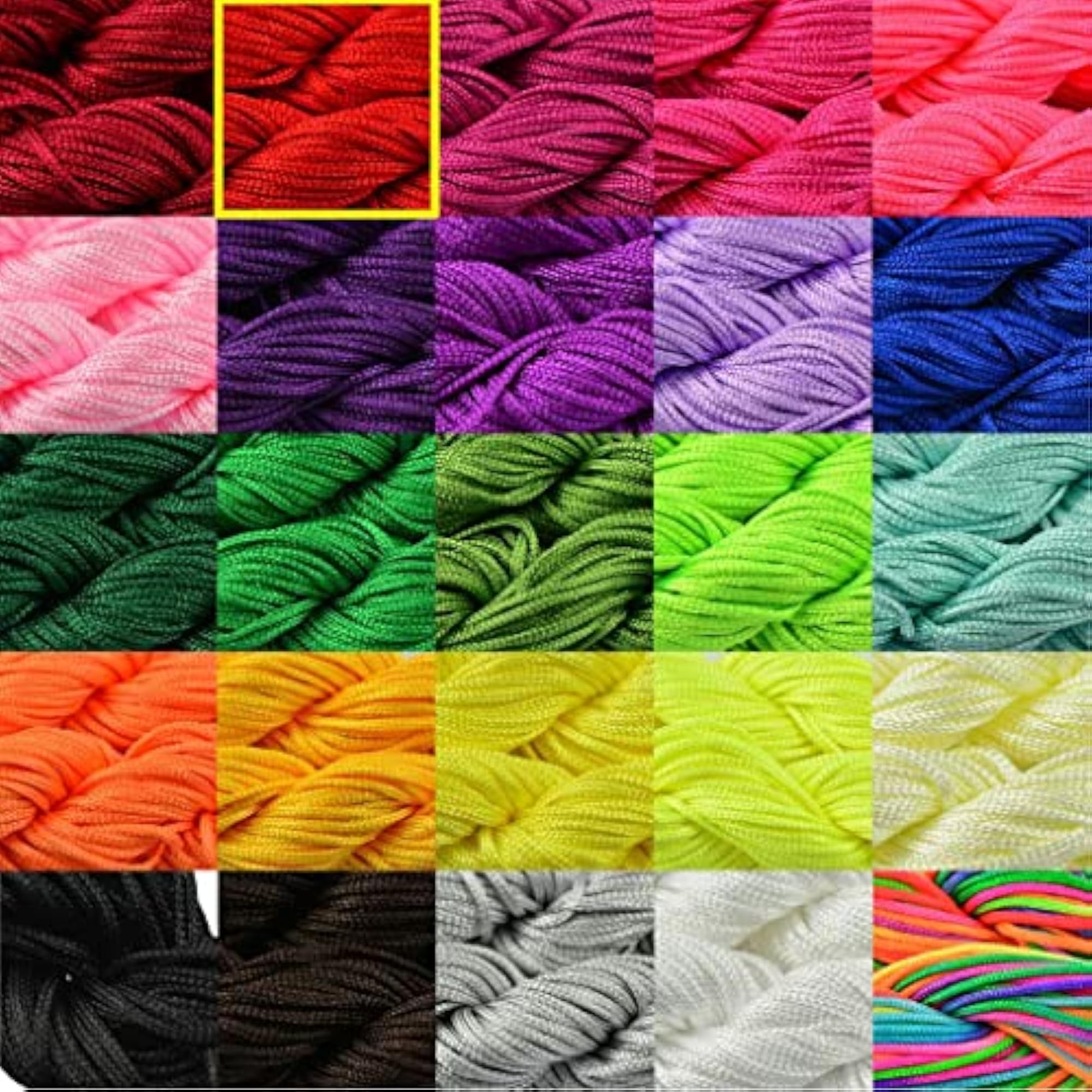 Kumihimo Nylon Braided Cord Thread Band, 1mm, Cardinal Red