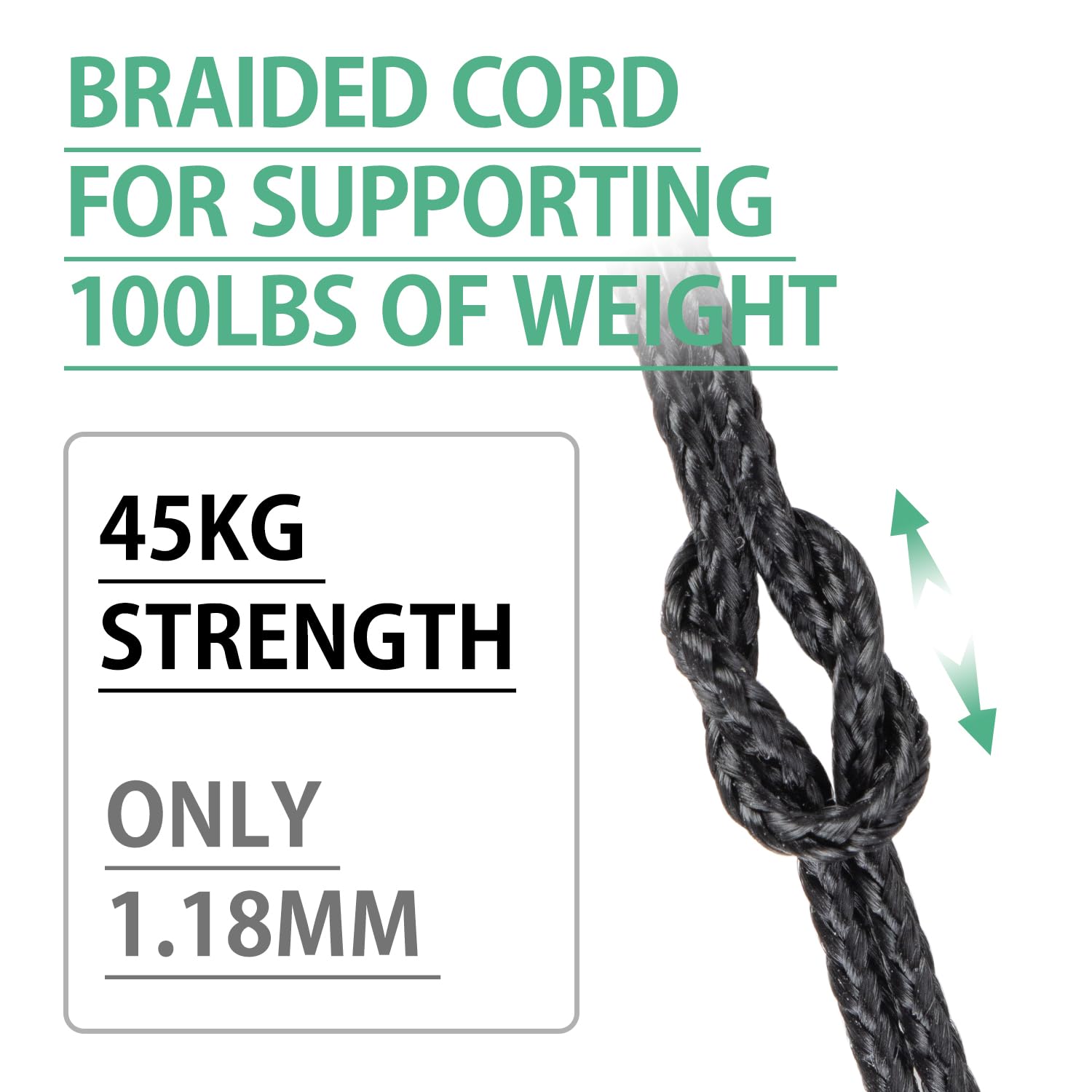 Abma Cord Micro Corda 1,18 mm Corda 50M Bobina - Max. 45kg (100lbs) - Nero