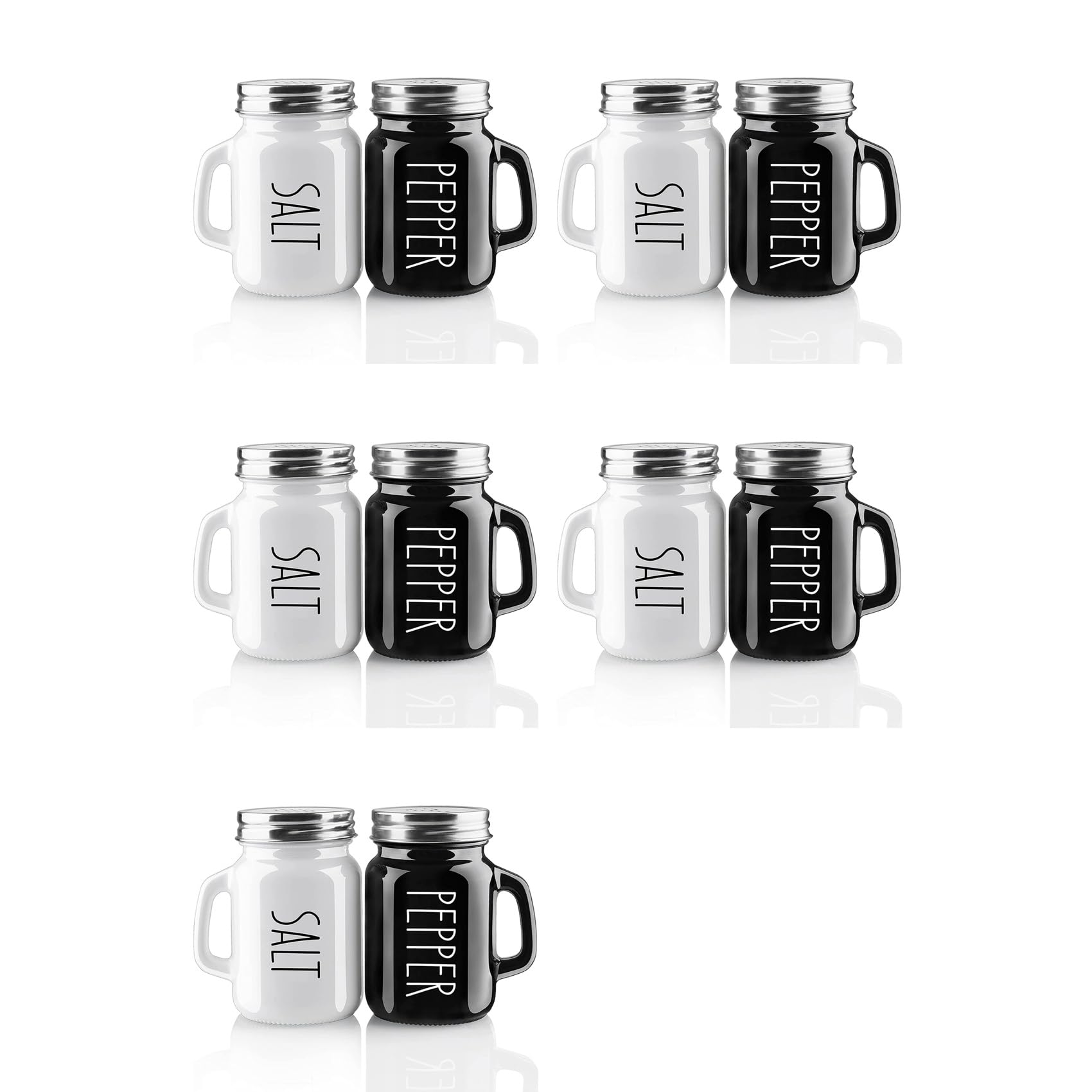 Aundhegrtt 5X Farmhouse Salt and Pepper Shakers Set, 4 Oz Cute Salt Pepper Shaker, Modern Farmhouse Kitchen Decor
