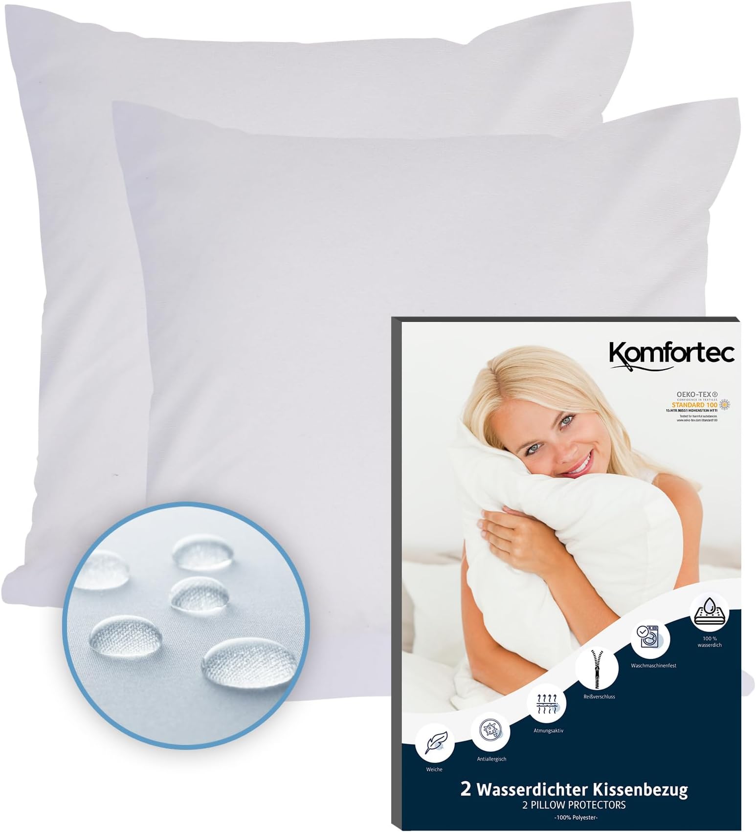 The Bettersleep Company Continental Square Euro Pillow Protector Pair