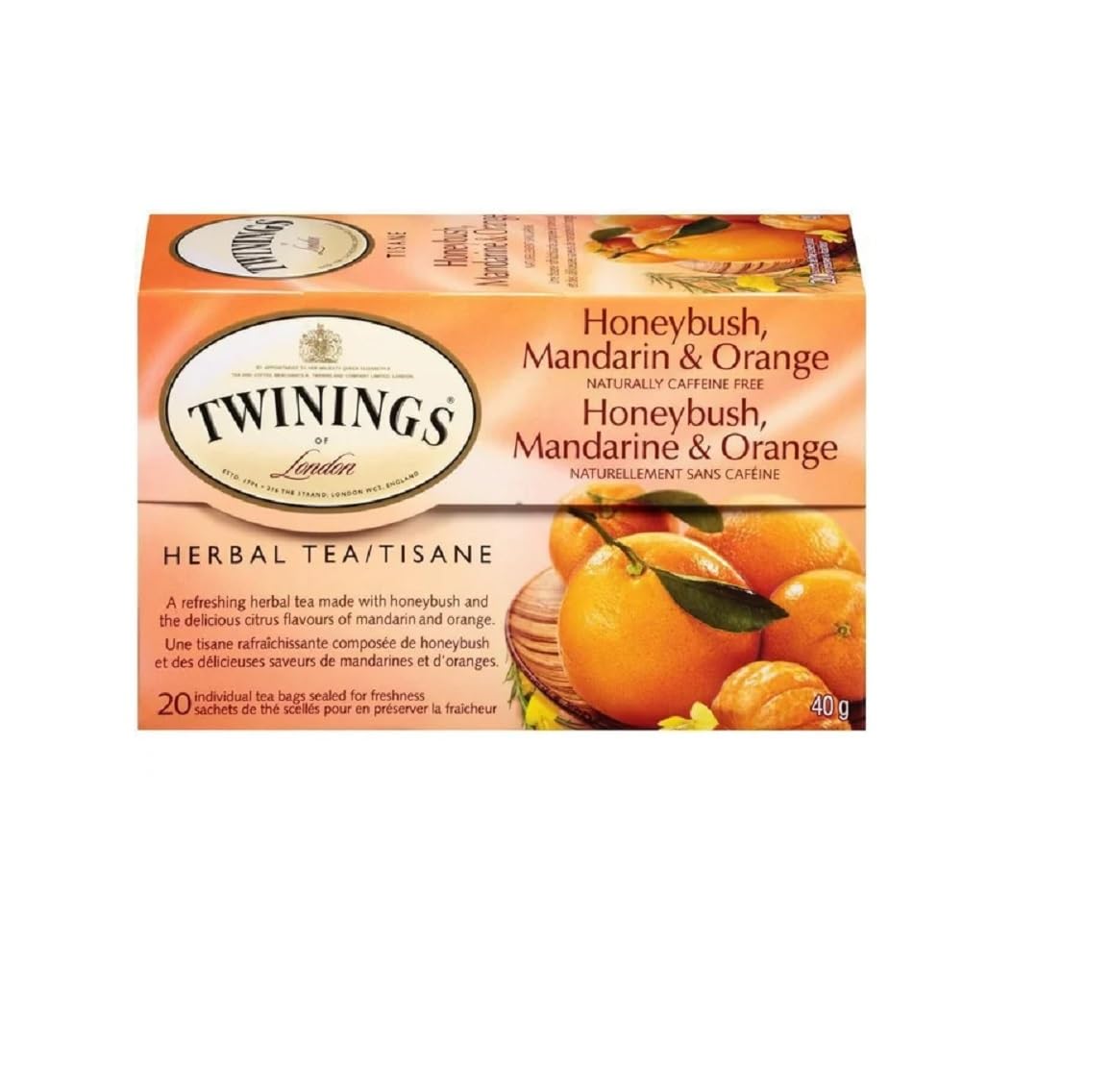 of London Honeybush, Mandarin & Orange Tea Bags, 20 ct, 1 Box, 1.41 oz (40g)