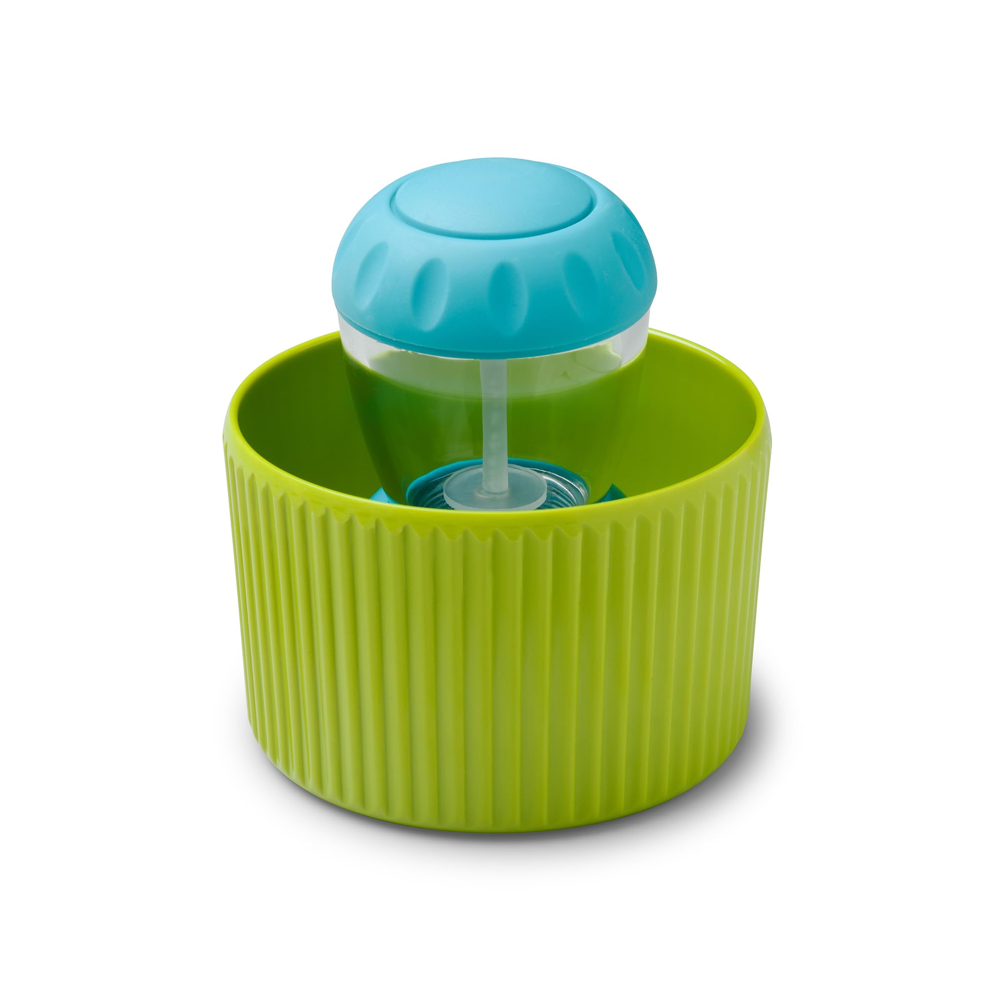 Zeal Soap Dispensing Dish Brush – Palm Washing Up Kitchen Brush with Melamine Pot Holder & Sink Organiser (Lime Green)