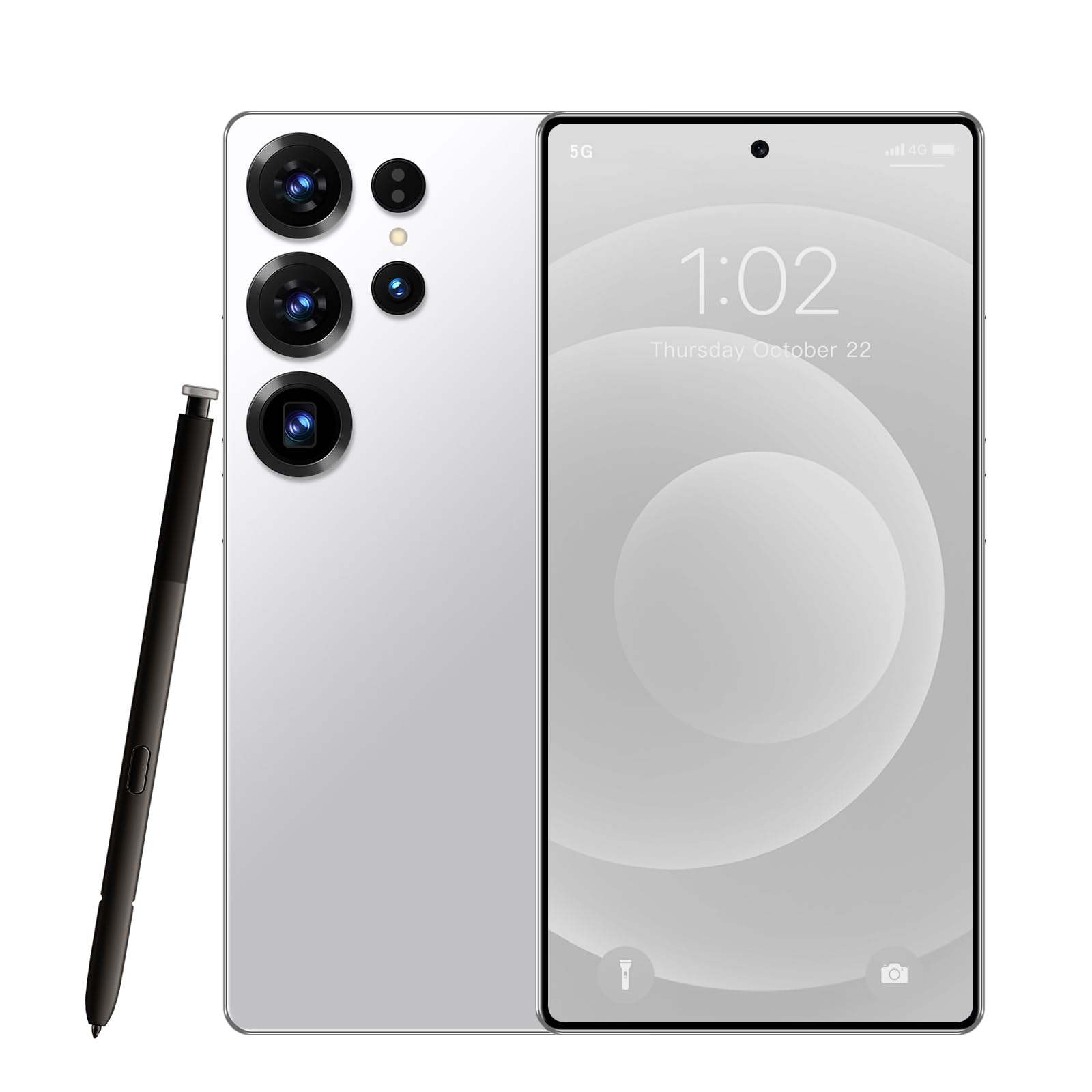 S25 Ultra 5G Unlocked Android Phones, Build in Pen, 16GB+512GB Octa Core Smartphone, Android 16 Phone, 108MP Zoom Camera, 6.9“ HD +120 Hz Screen, 7000mAh Battery, Dual SIM, Face Unlock-Silver