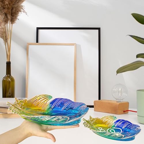 Miniatura 8 de FineInno Molde de silicona para bandeja, molde de fundición de plumas para resina epoxi, plato de bricolaje, soporte de joyería para decoración del