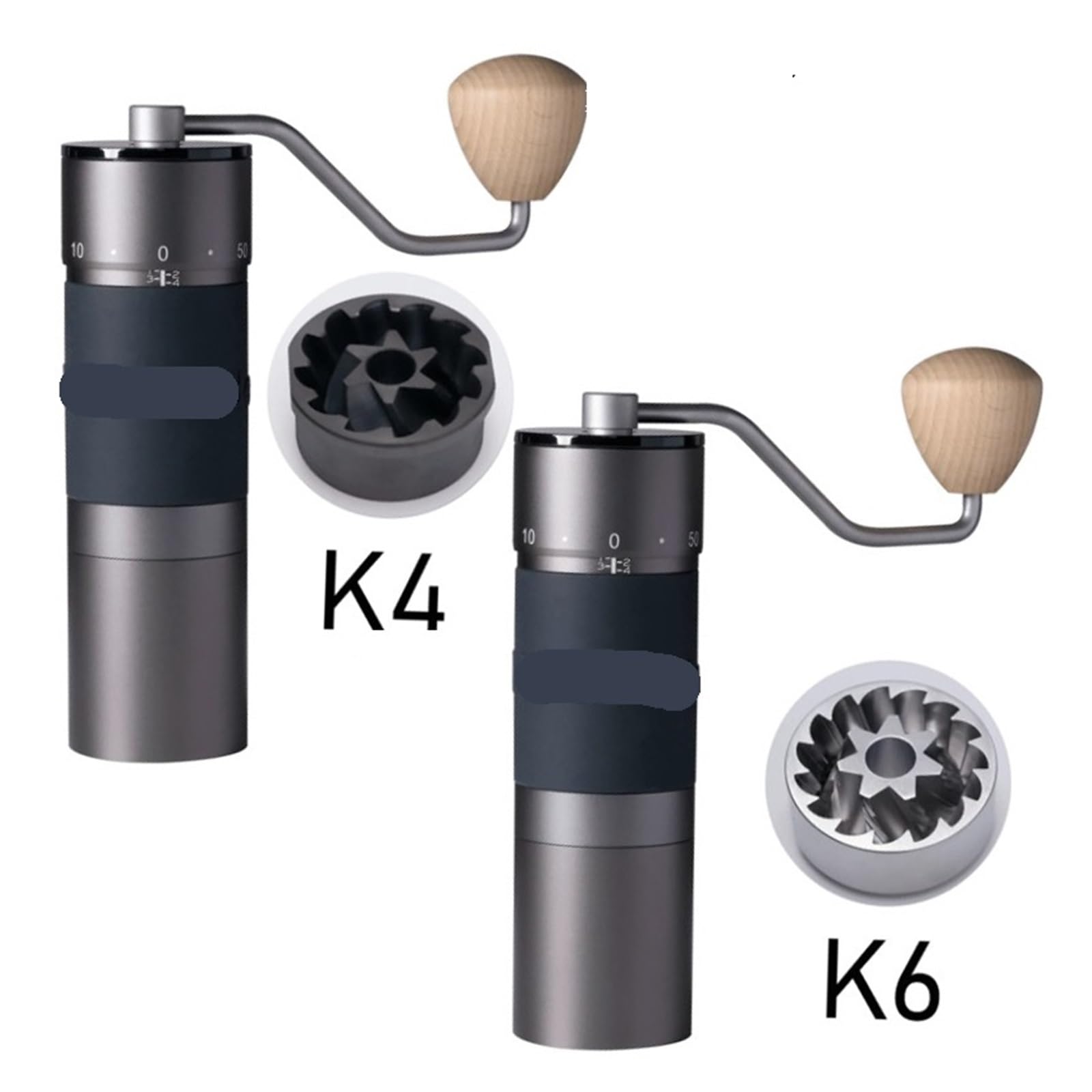 Compatibile con macinacaffè manuale K4 /K6 mulino portatile in acciaio 420 48mm bava di placcatura inossidabile