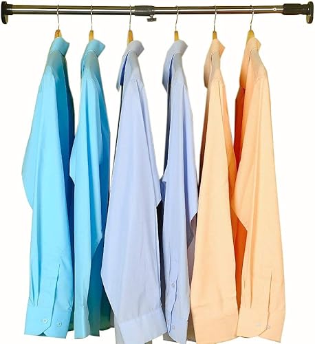 BAOYOUNI Barra de cortina de ducha ajustable para armario, armario, barra de tensión para ventana, barra colgante de 1.000 in de diámetro para baño,