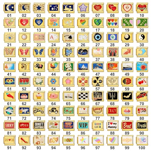 Custom Italian Charm Bracelet – Gold Link Starter & Photo/Element Charms2