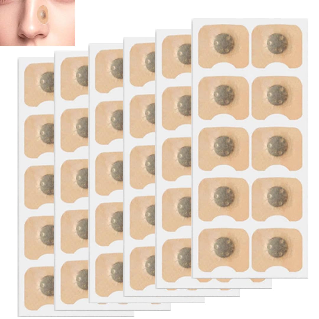 60PCS Magnetic Nose Strip, Nose Strips for Breathing, Anti-Snoring Nose Magnet, Magnetic Nasal Strips for Home, Travel, and Business Trips (Black)