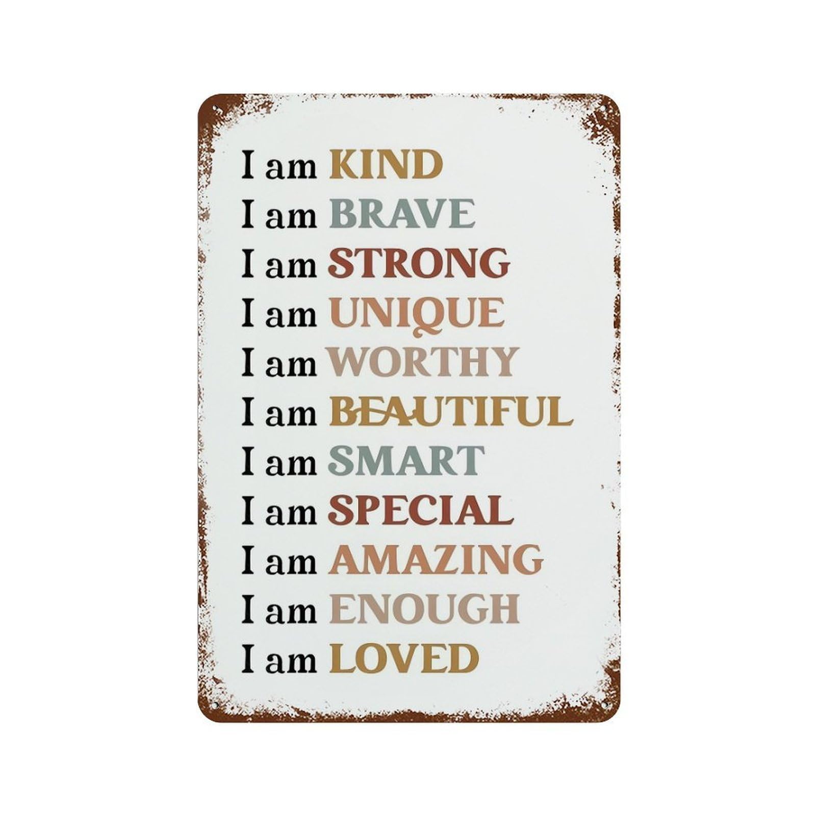 xiaoxiaoshen Affirmations For Kids Wall Decor Art Metal Tin Poster Modern Home Decor Art Home Bar Shop Decorations Vintage Sign 30x20cm