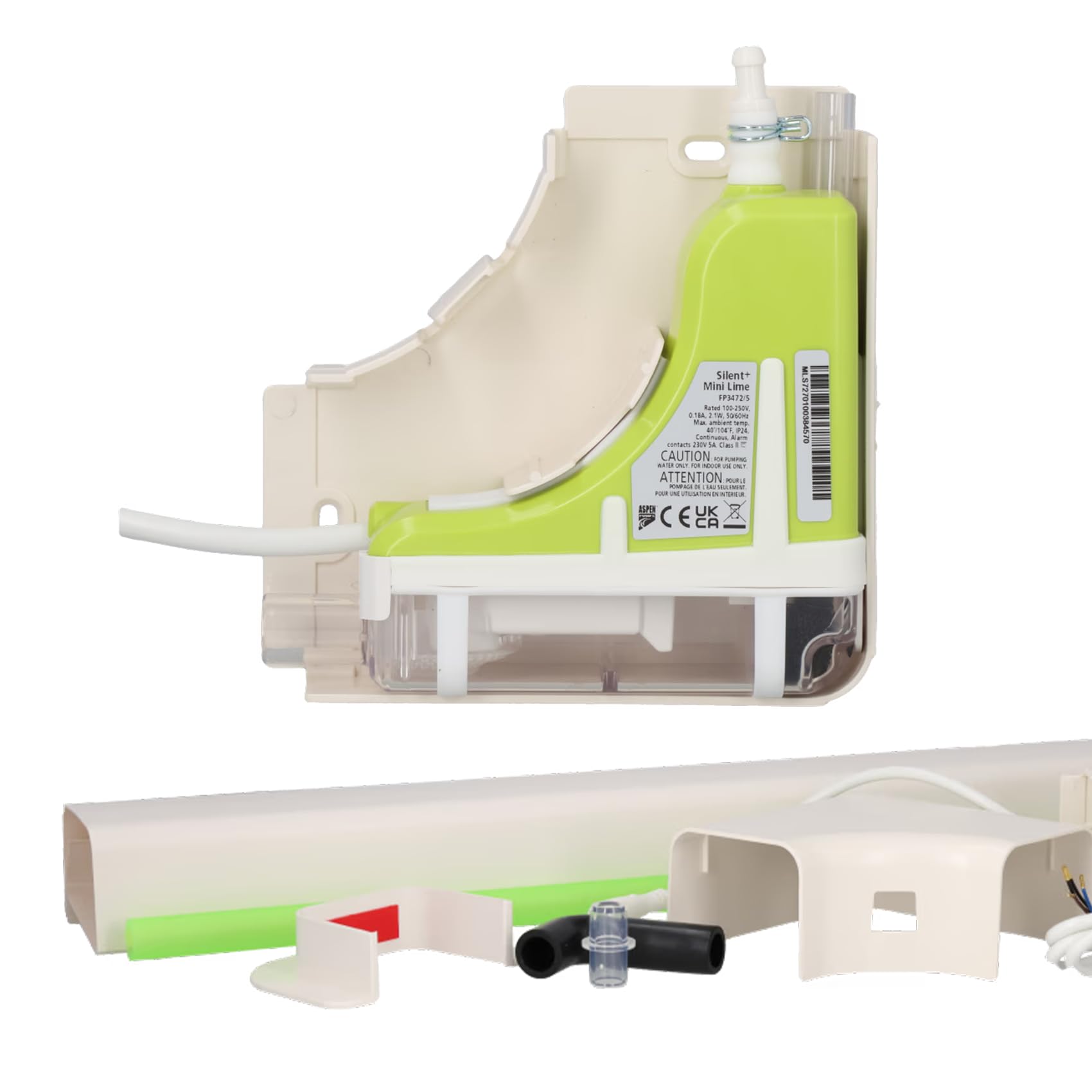 Aspen Pumps Silent+ Mini Lime FP3472/5 - Pompa Scarico Condensa con Canalina EuroSplit 80x60 mm Colore Avorio Chiaro
