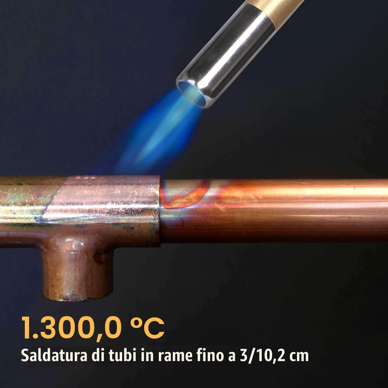 Torcia a propano ad alta intensità, torcia a gas con grilletto, torcia per saldatura per serbatoio propano MAP, MAPP Tank, saldatura, accensione, barbecue, illuminazione