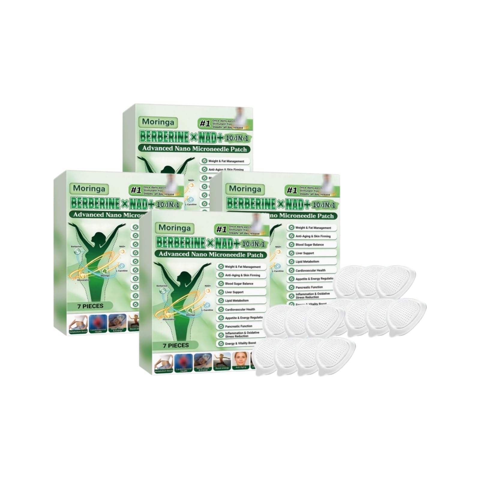 Patchs Minceur Moringa Berbérine 2026, Brûle Graisse Transdermique, Perte de Poids Sans Effort