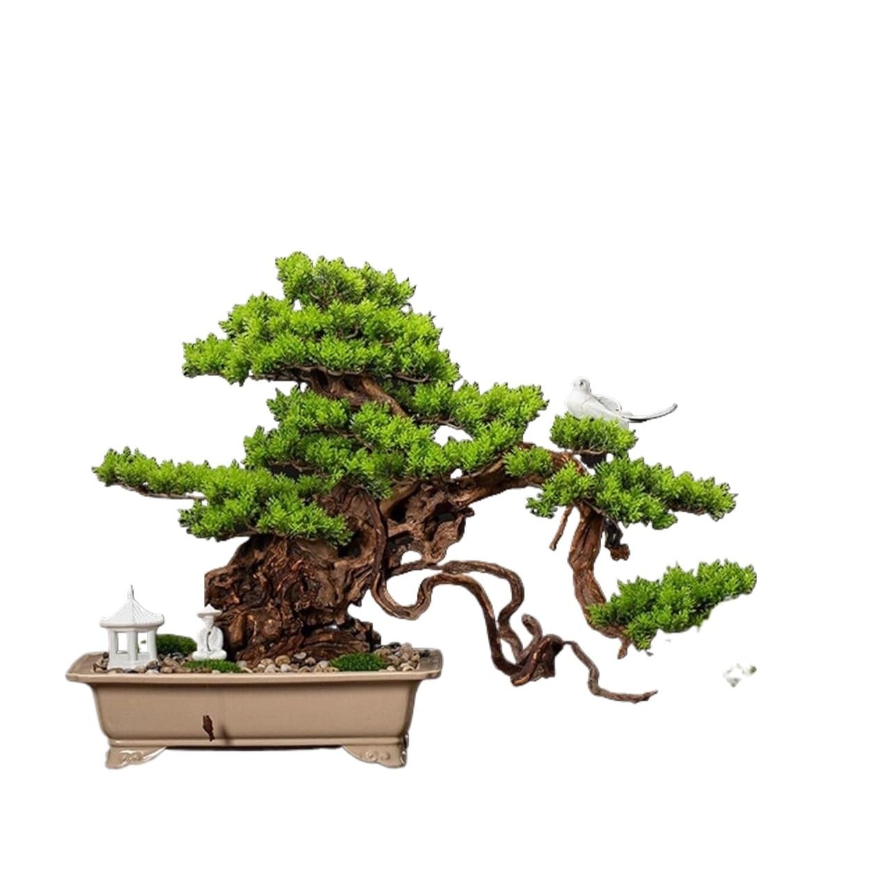 Artificial Bonsai Tree Simulation Potted Plant, Simulated Welcoming Pine Ornaments Porch Living Room Simulated Plant Bonsai Beauty Pine Fake Plant Landscaping