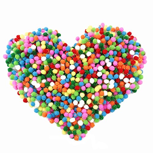Kbraveo 1000Pcs 1/2" Glitter Poms Sparkle Balls For Craft,Multicolored Glitter Poms… #TOP7