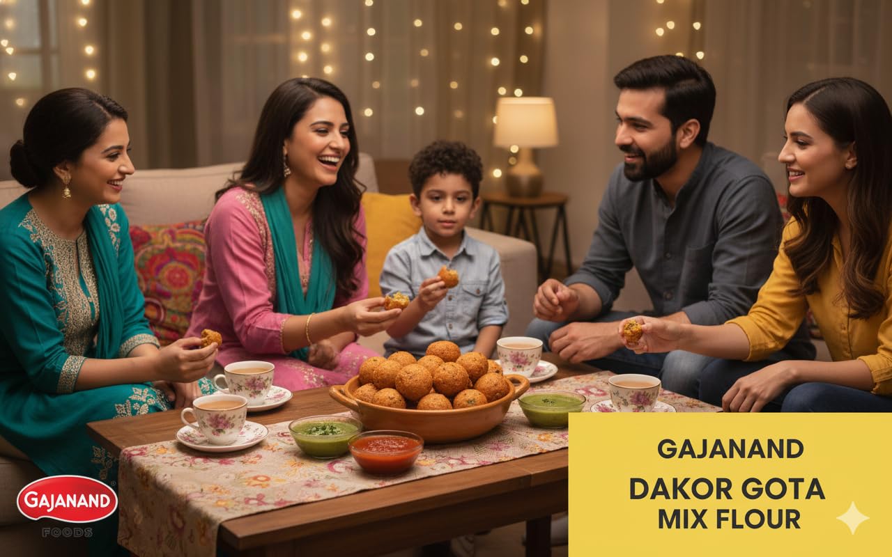 GAJANAND Instant Dakor Gota Mix Flour | Ready to Cook Gujarati Snack Premix | Crispy & Fluffy Methi Gota Mix for Breakfast, Tea Time & Evening Snacks | 400 g (Pack of 2) 3