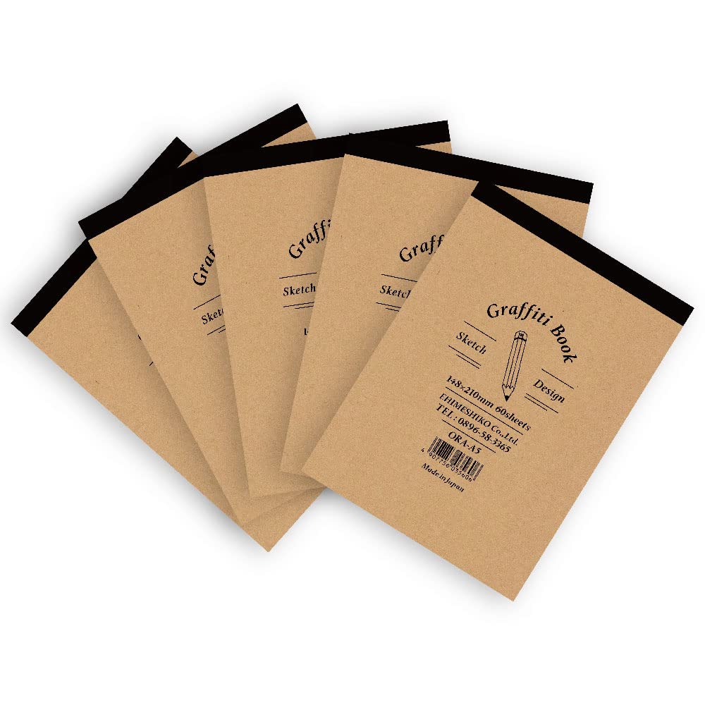 Amazon.co.jp: エヒメ紙工 大人のらくがきちょう A5判 5冊パック