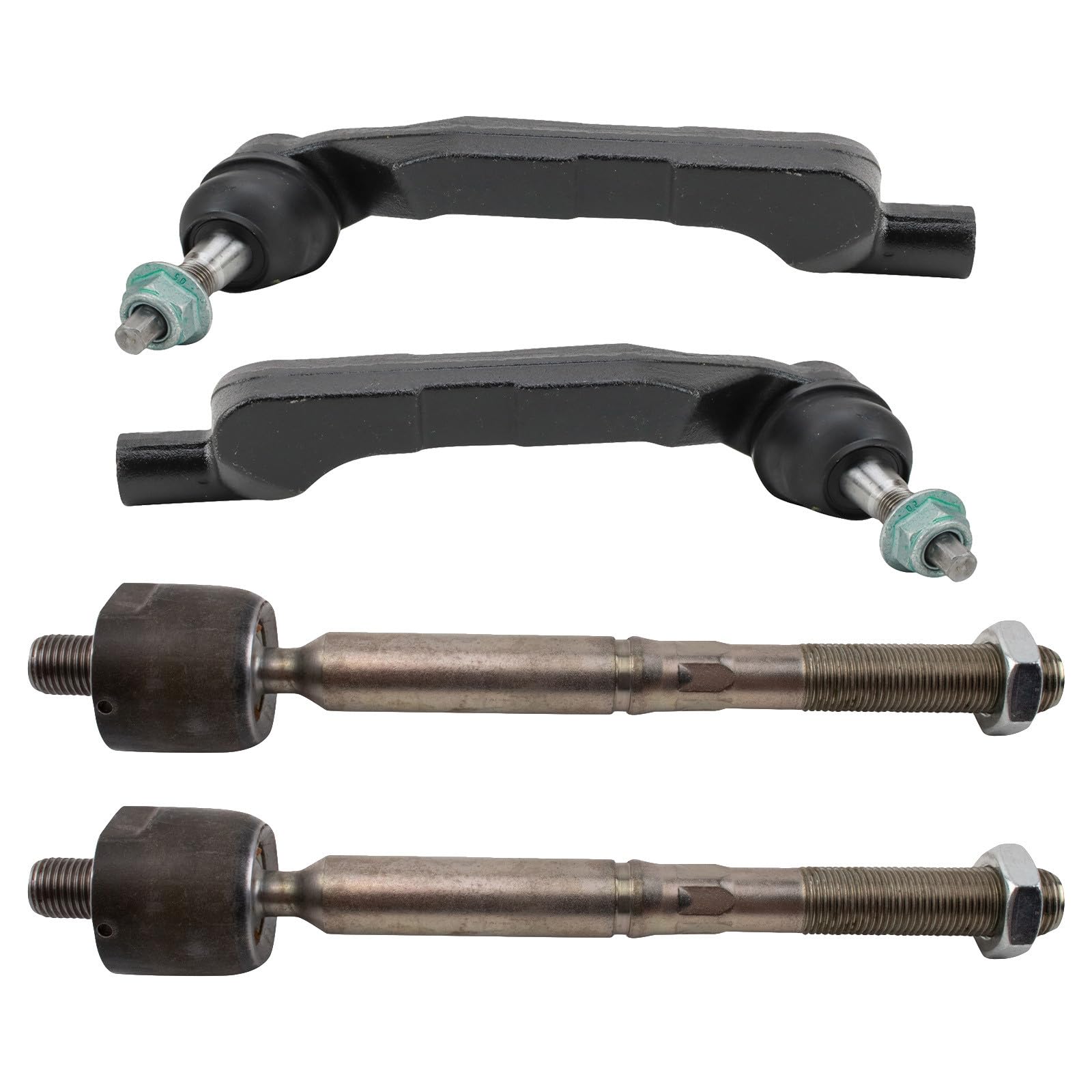 TRQ Front Inner and Outer Tie Rod Set Compatible with 2011-2014 Chrysler 300 2011-2017 Dodge Charger