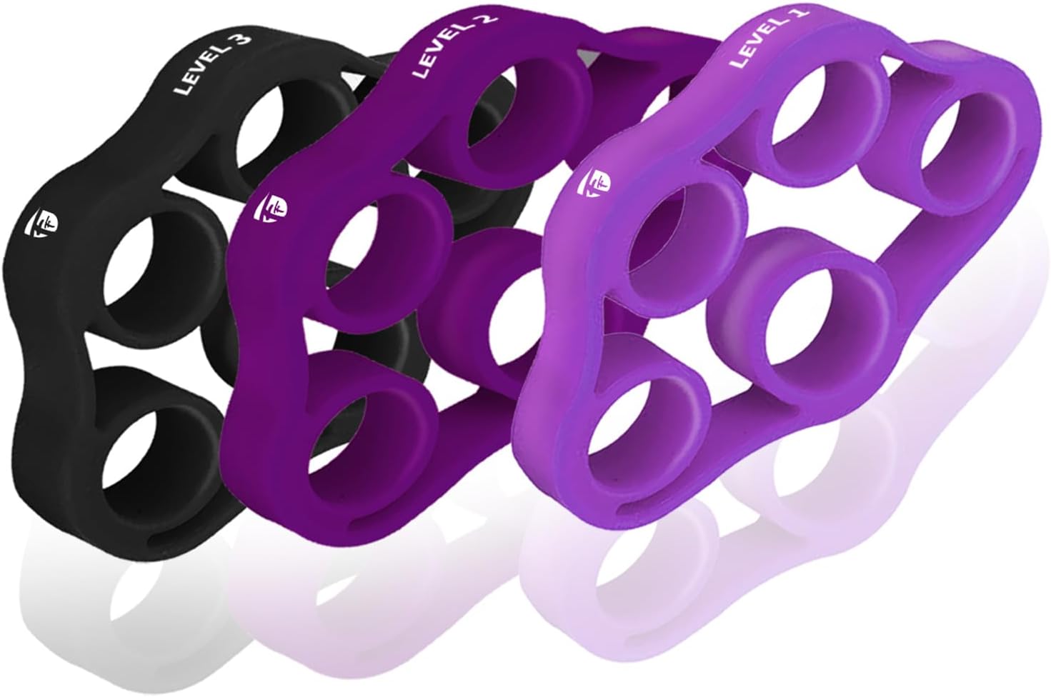 FirstFit Hand Grip Strengthener - Finger Exerciser and Finger Stretcher - Grip Strength Trainer for Hand Therapy, Rock Climbing - Color(Violet, Purple, Black) - Professional Size