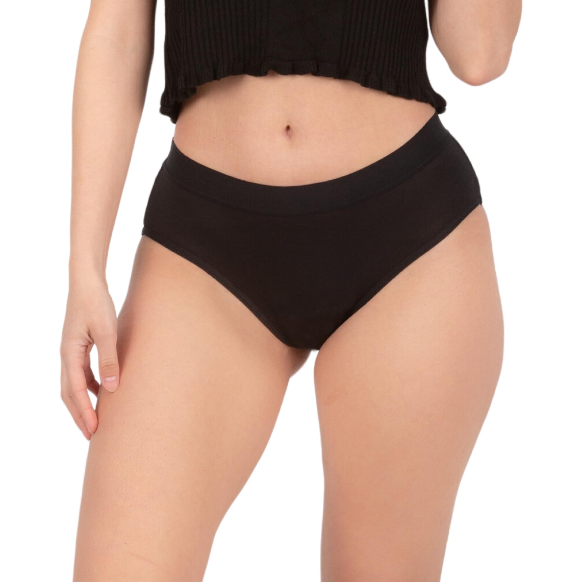 La Mujer Eco La Mujer Eco | Braga Menstrual Clásico para mujer | Flujo Abundante | Braguita menstrual para regla lavable a prueba de Fugas (Negro, X-Large)