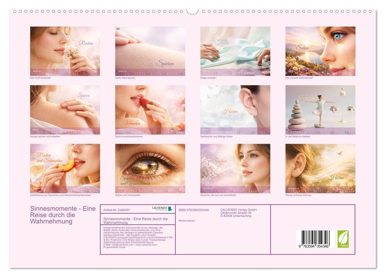 Sinnesmomente - Eine Reise durch die Wahrnehmung (hochwertiger Premium Wandkalender 2027 DIN A2 quer), Kunstdruck in Hochglanz: Dieser Kalender feiert ... allen Sinnen zu genießen. (CALVENDO Menschen)
