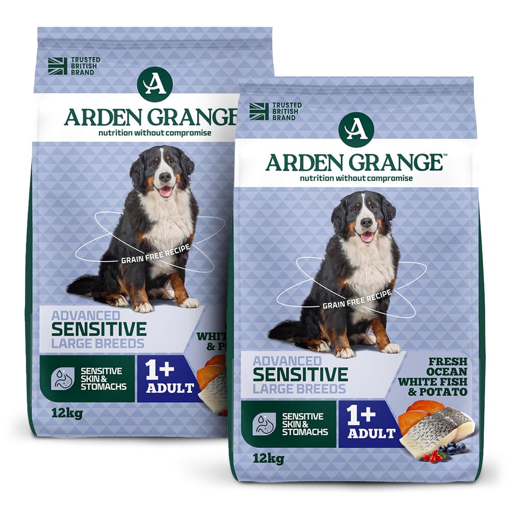 Arden Grange Sensitive grain free adult large breed ocean white fish & potato 2 x 12kg