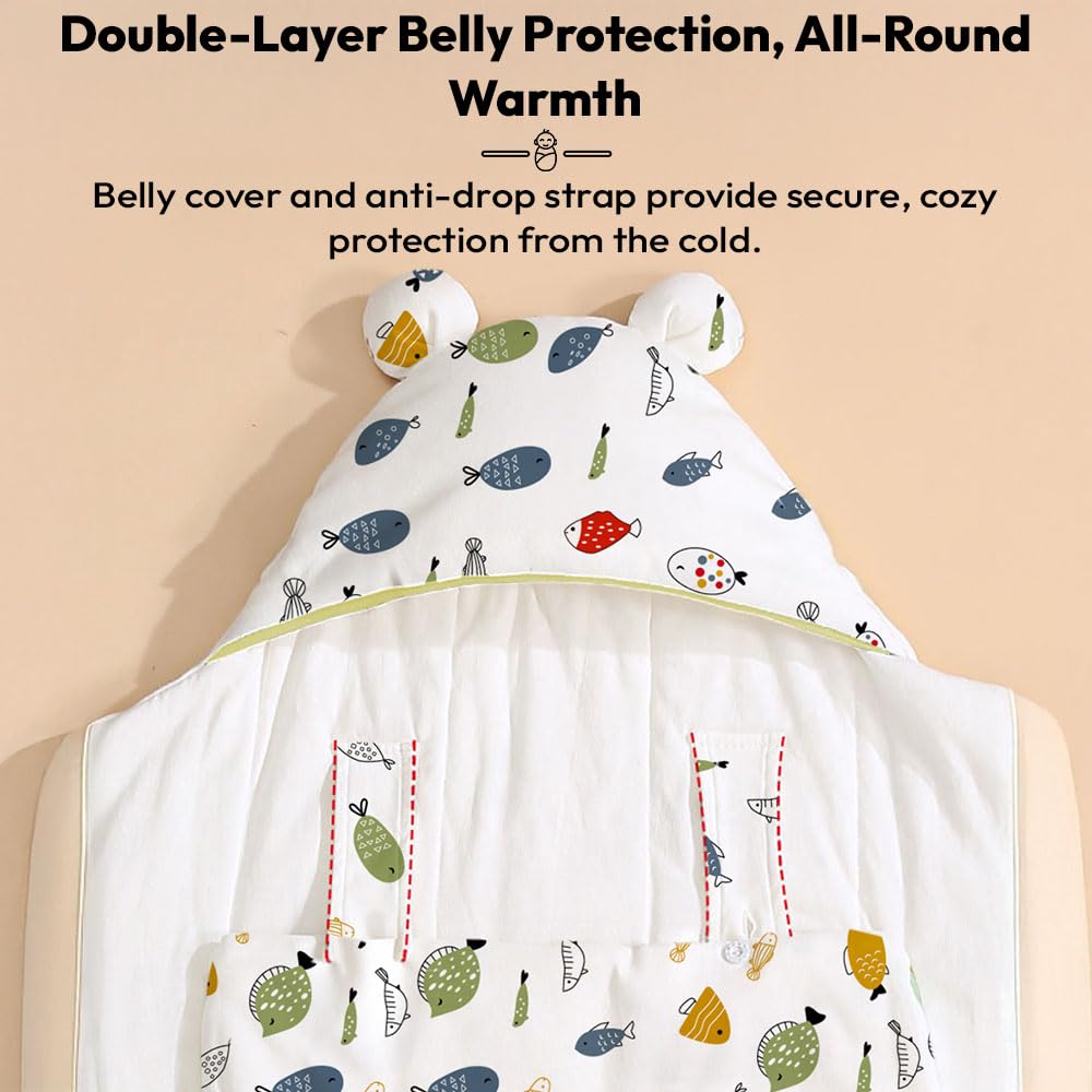 StarAndDaisy Baby Swaddle Wrap for Newborn (0-6 Months) Organic Cotton/Soft & Breathable Baby Swaddler Blanket/Adjustable Infant Sleeping Wrap for Boys & Girls/Multipurpose Baby Wrapper -White - Image 9 thumbnail