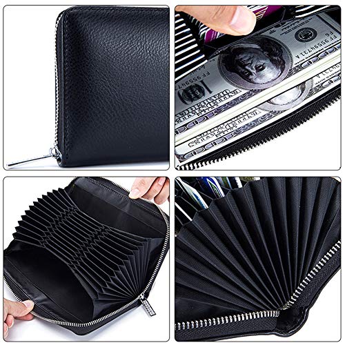 FEITH&FELLY Large Capacity Credit Card Wallets for Women Long Leather RFID Blocking Accordion Wallet Zip Organizer 36 Slots3