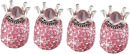 SUPVOX 4 fundas para neumáticos para automóviles, accesorios de automóvil, accesorios rosados para válvulas de automóvil, tapas de válvula de