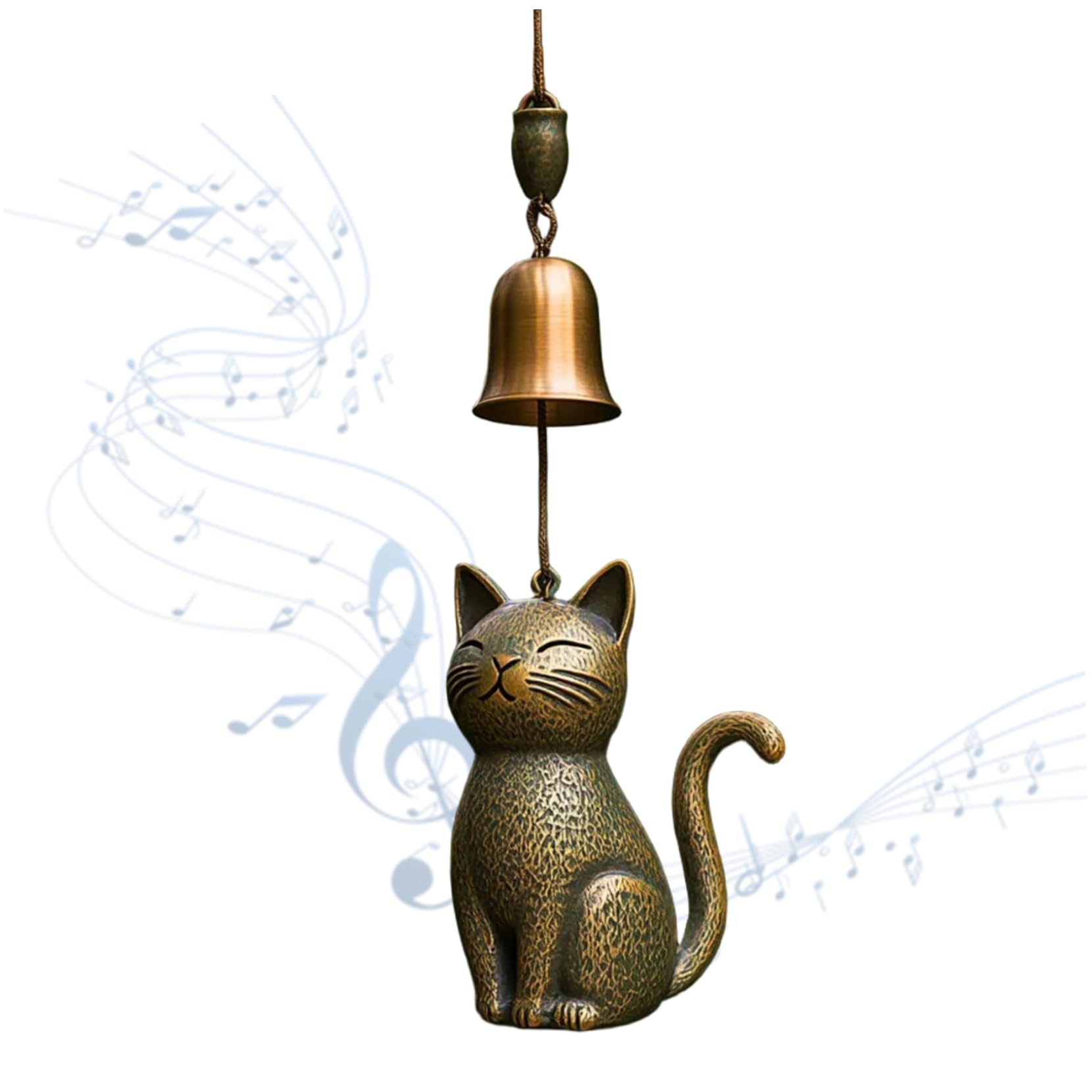 Small Wind Chimes for Outside Cat Wind Chimes for Outside, Retro Copper Cat Chime Charming Hanging Windchimes Bell Yard Home Porch Decorations