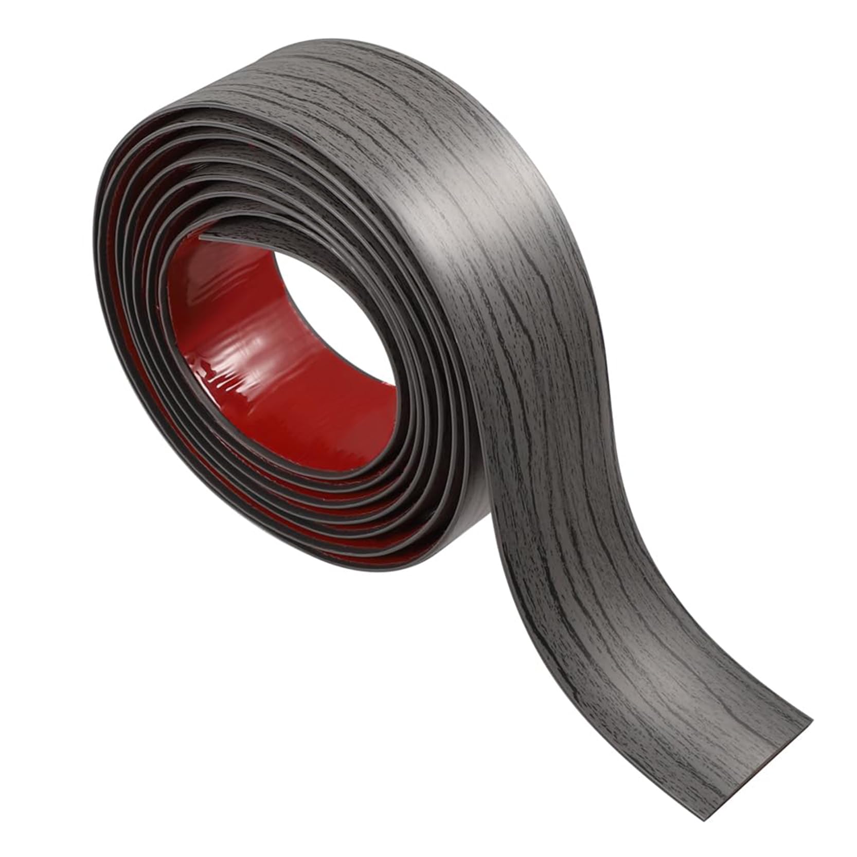 GOUZIBHD Self Adhesive Transition Strip,Doorway Edge Trim,Floor Transition Strip,Door Threshold Ramp,Flat Divider Strip for Laminate Carpet,Floor,Tile(Size:2m/6.6ft,Color:Dark Grey Wood Grain)