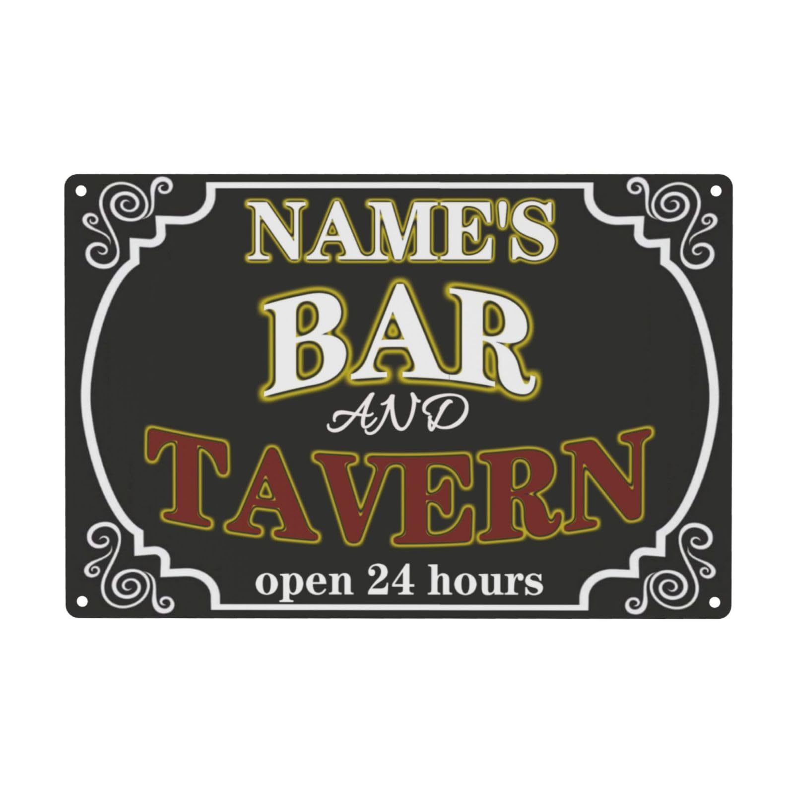 FUMUNA Personalized Custom Bar & Grill Sign Backyard Bar Decor For Home Man Cave, Kitchen, Pub & Diner Wall Art